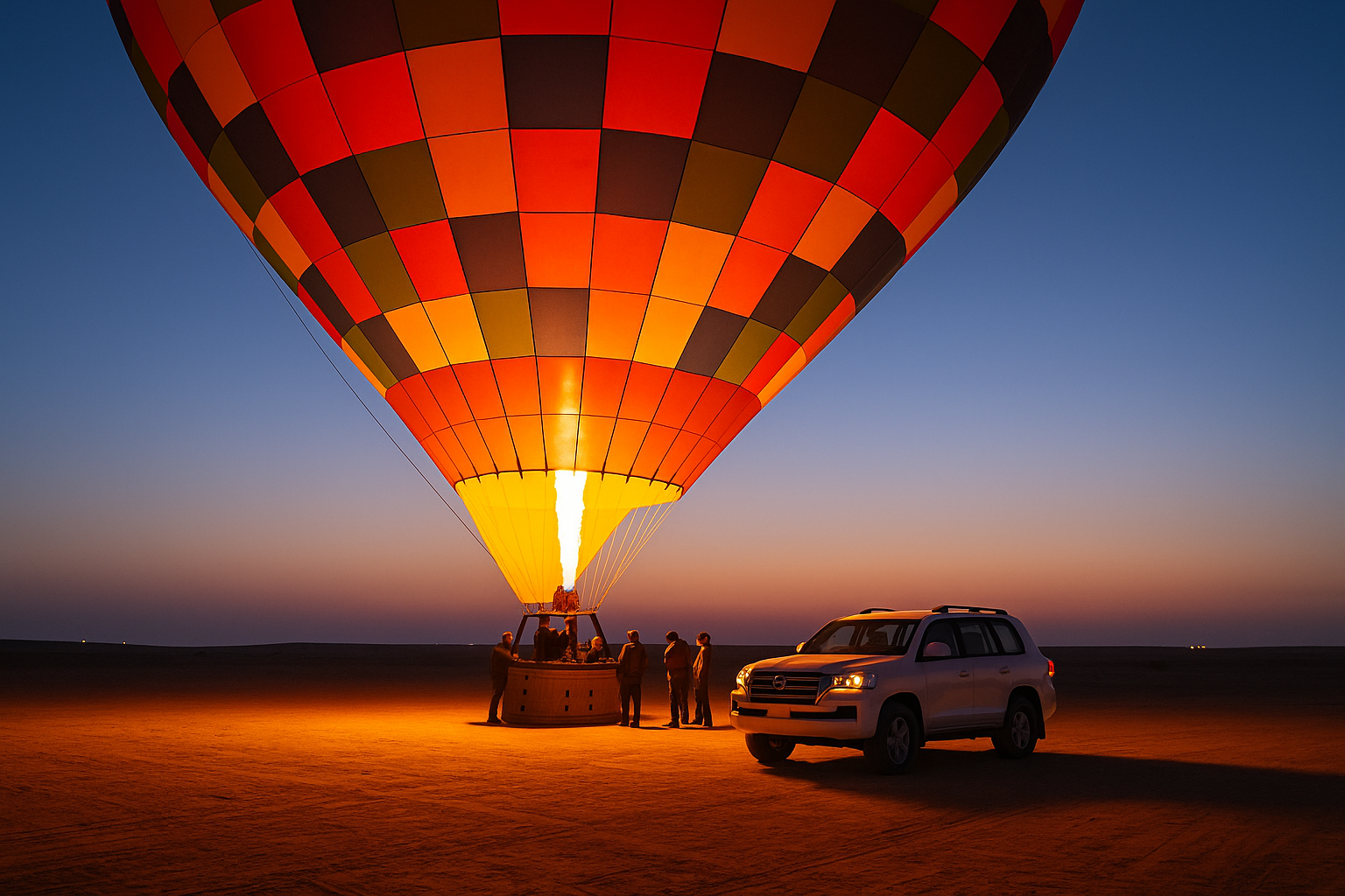 Sunrise Hot Air Balloon + Falcon Show